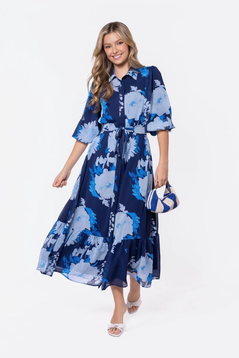 Alice Dress Short Sleeve (Navy/Teal) - Image 6