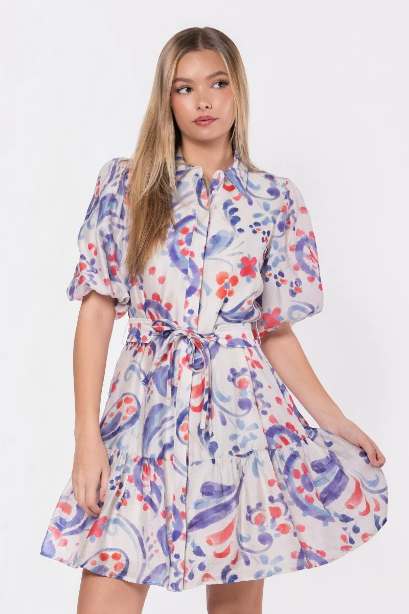 Allie Dress Short Sleeve 37" (Purple Red)