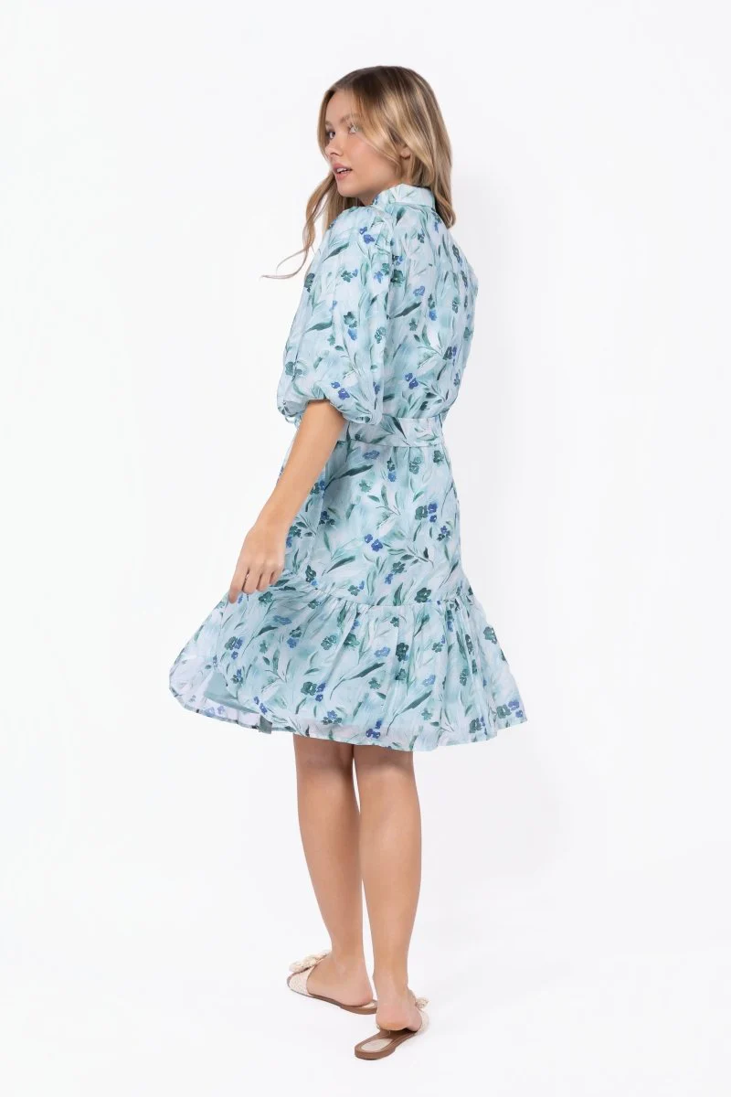 Allie Dress Short Sleeve 41" (Green Flower) - Image 4