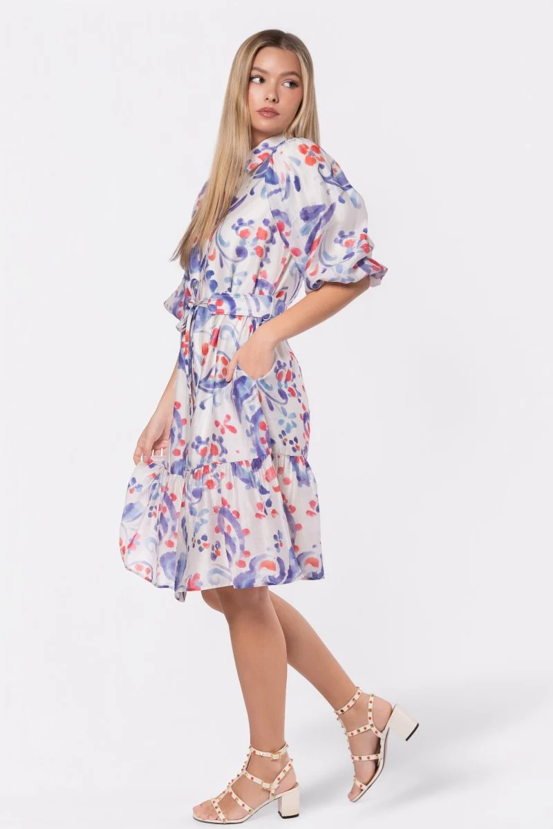 Allie Dress Short Sleeve 42" (Purple/Red) - Image 4