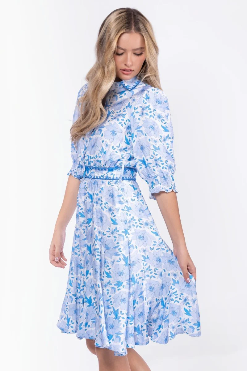 Analia Dress 41" (Blue Flower) - Image 3