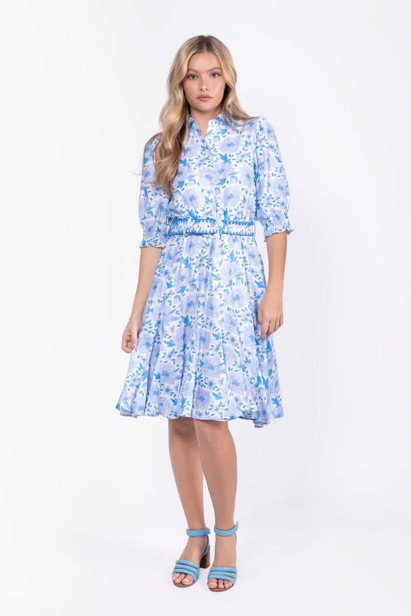 Analia Dress 41" (Blue Flower) - Image 5