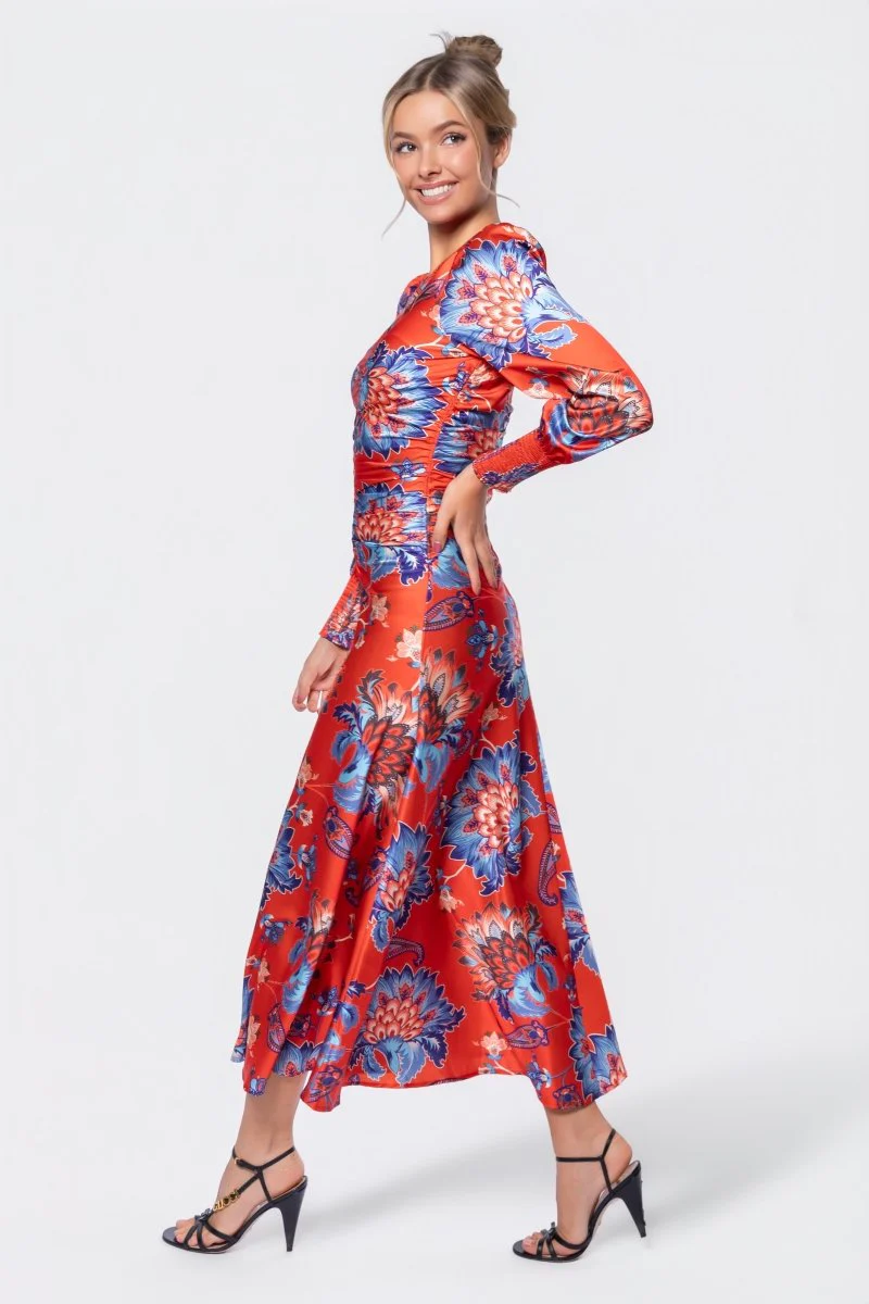 Audrey Dress Long Sleeve (Red/Blue) - Image 4