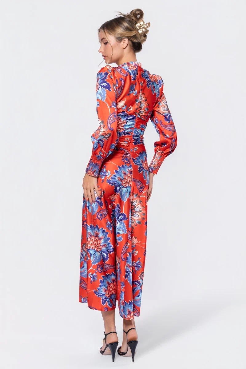 Audrey Dress Long Sleeve (Red/Blue) - Image 5