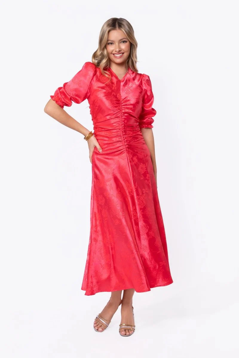 Audrey Dress Short Sleeve (Coral Pink)