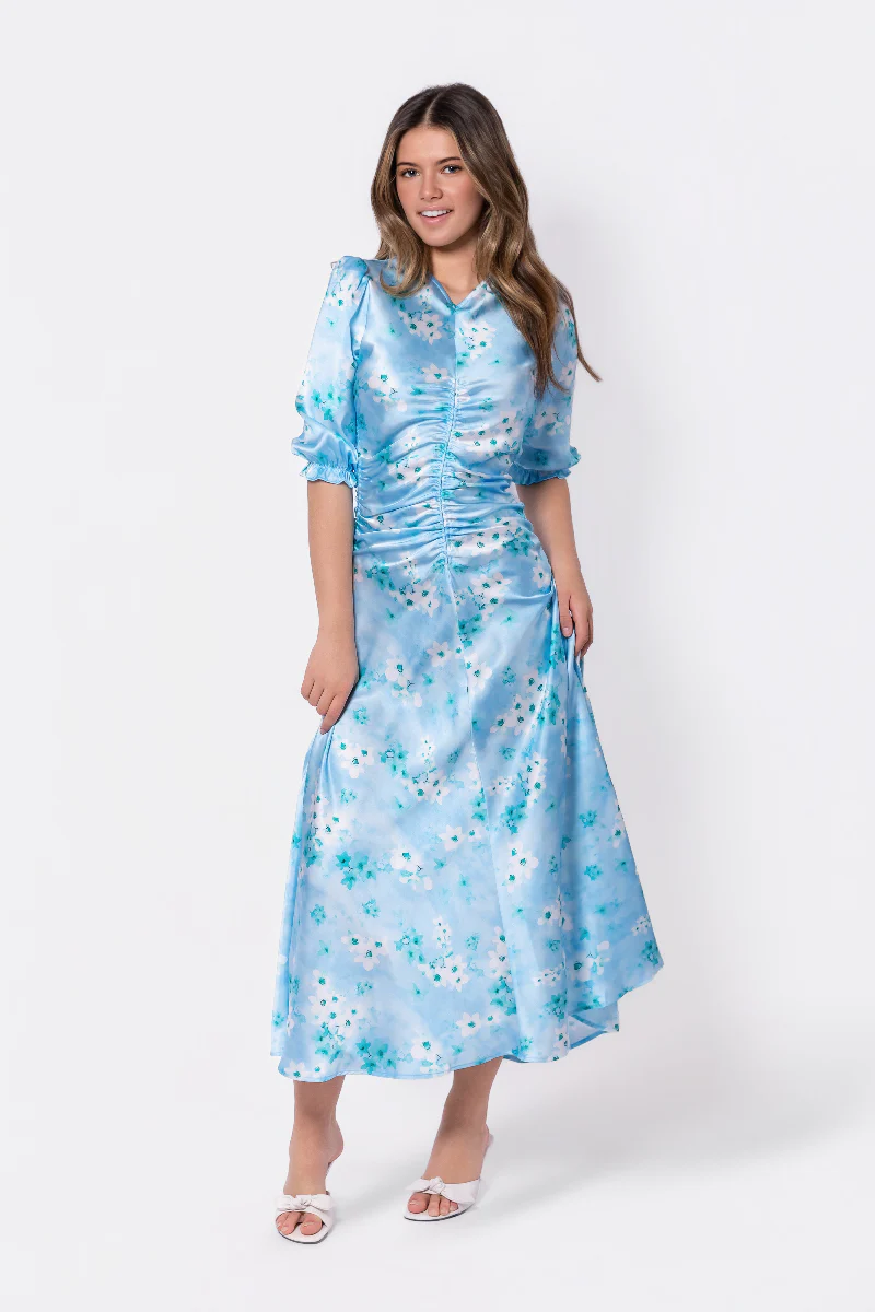 Audrey Dress Short Sleeve (Mint Flower)