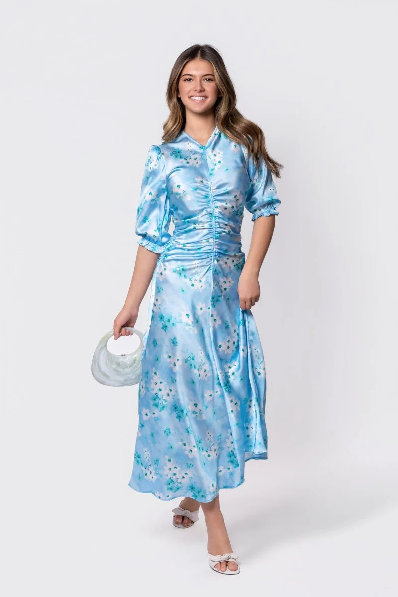 Audrey Dress Short Sleeve (Mint Flower) - Image 2