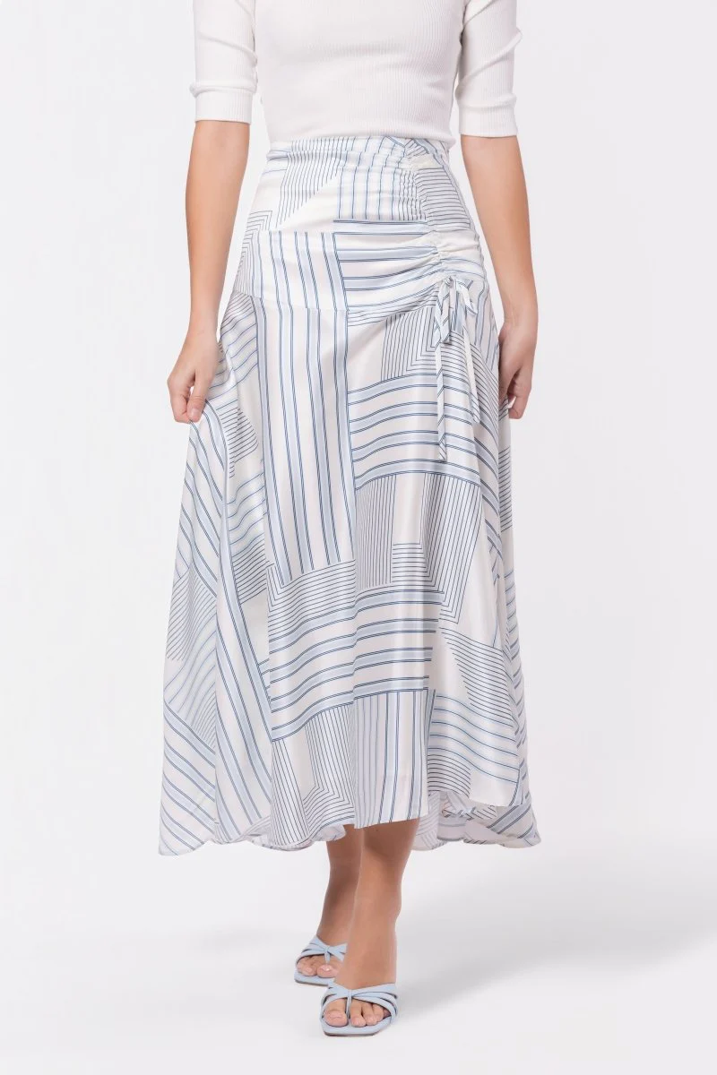 Aviana Skirt (White/Blue) - Image 2