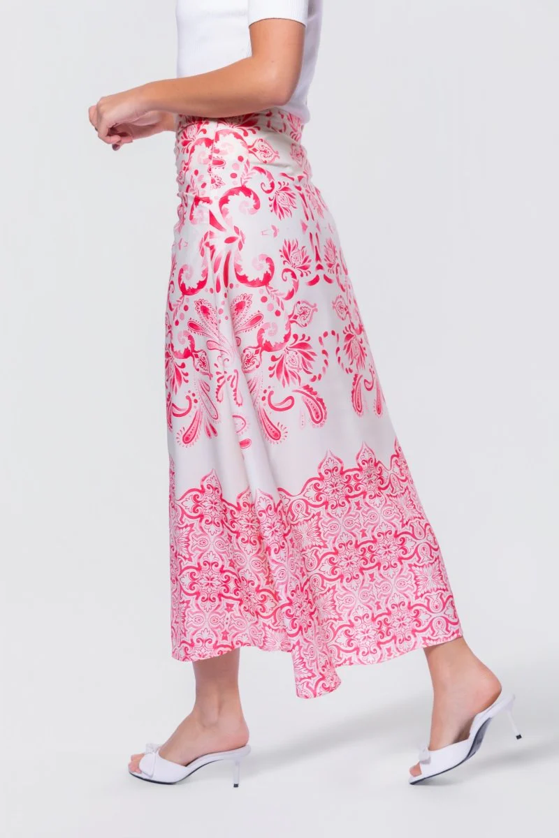 Calista Skirt (White/Pink) - Image 3