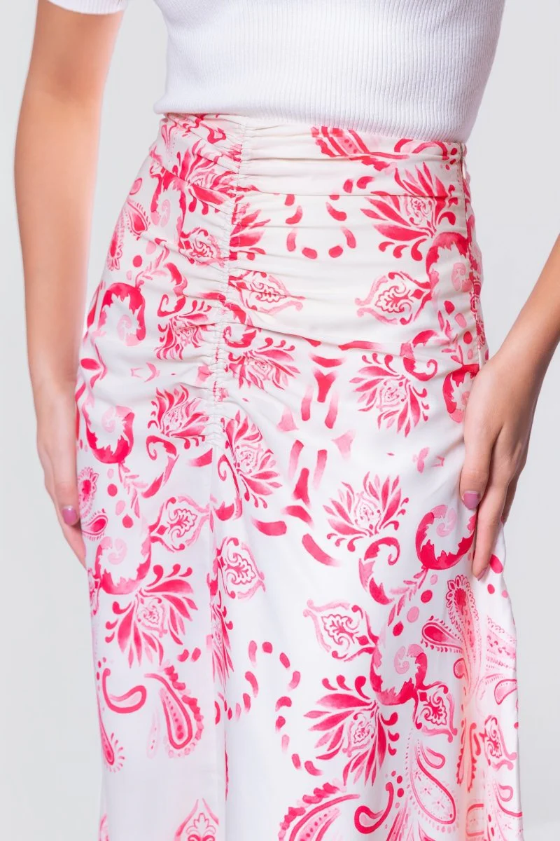 Calista Skirt (White/Pink) - Image 5