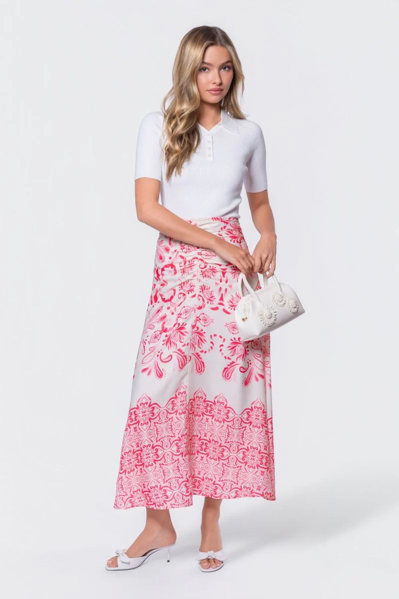Calista Skirt (White/Pink) - Image 6