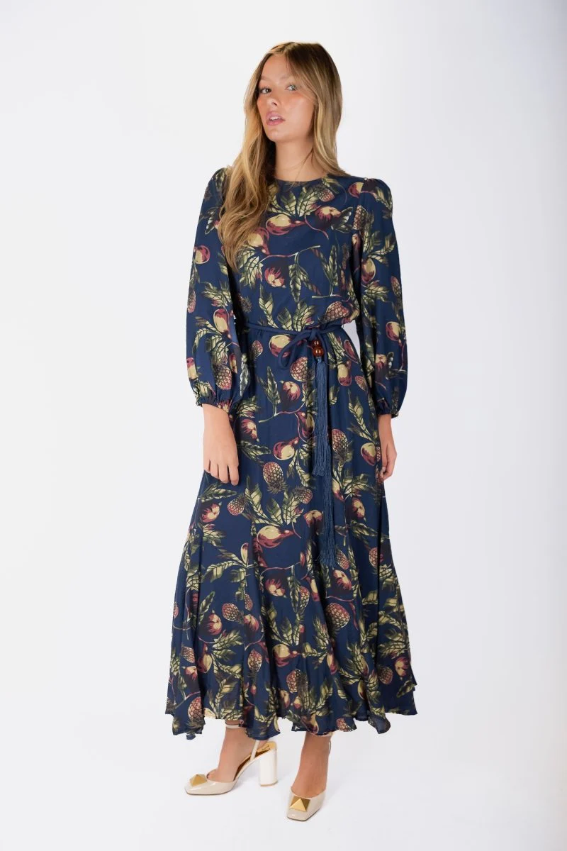 Catherine Dress 53" (Navy Pattern)
