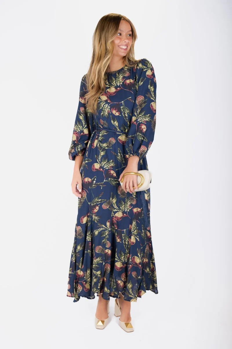 Catherine Dress 53" (Navy Pattern) - Image 2