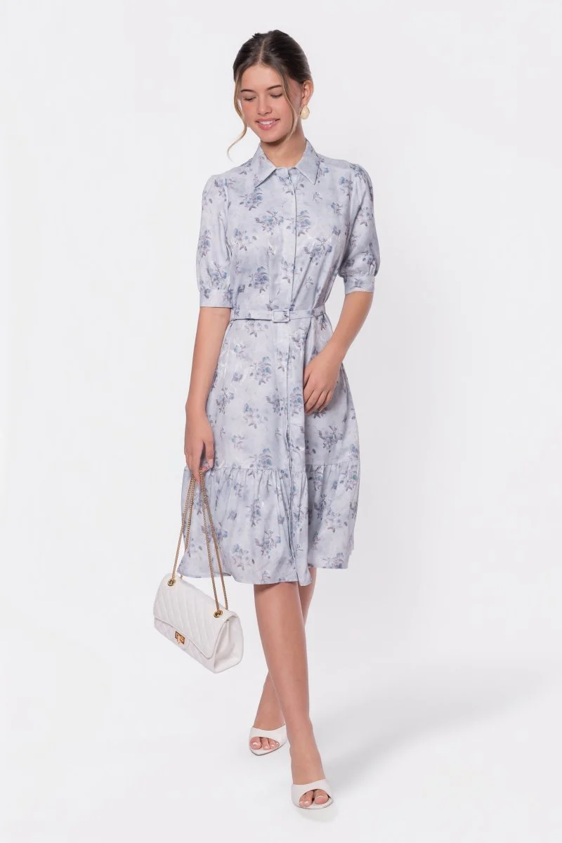 Celine Dress 37" (Light Blue Flower) - Image 7