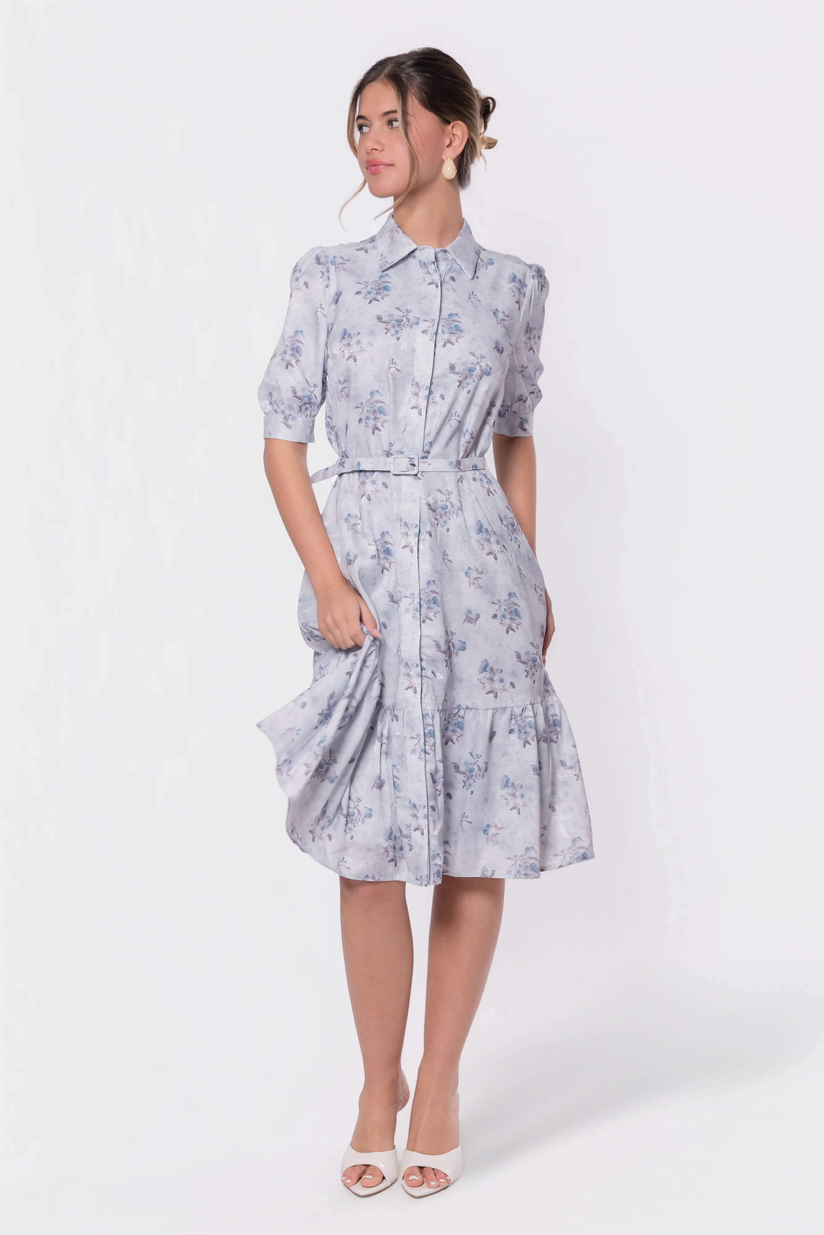 Celine Dress 42" (Light Blue Flower)
