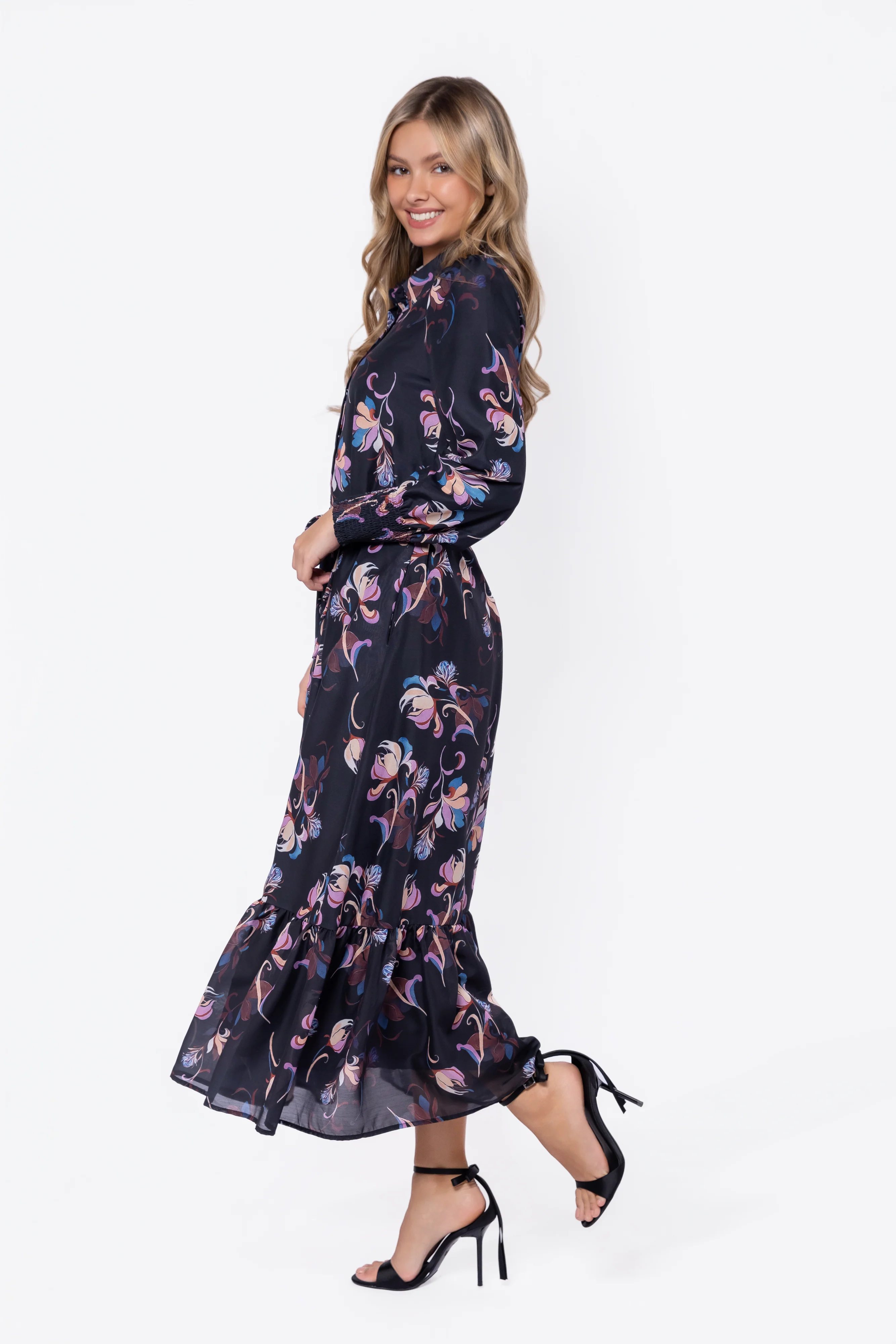 Connie Dress (Black Flower) - Image 3