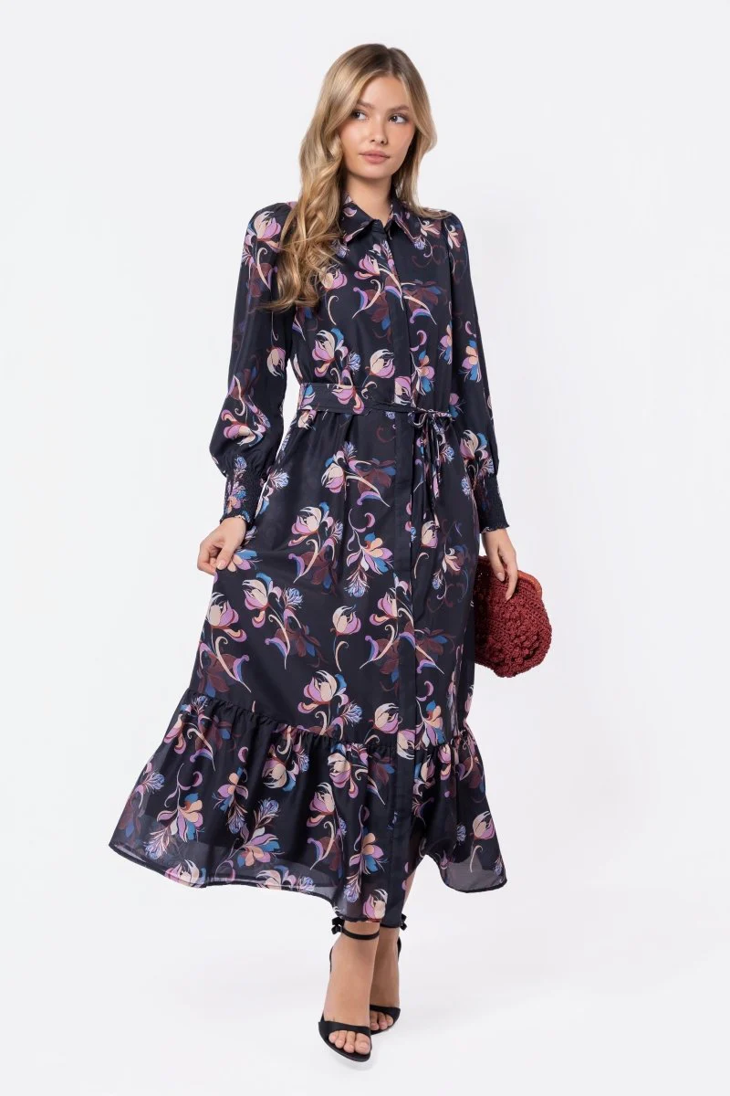 Connie Dress (Black Flower) - Image 6