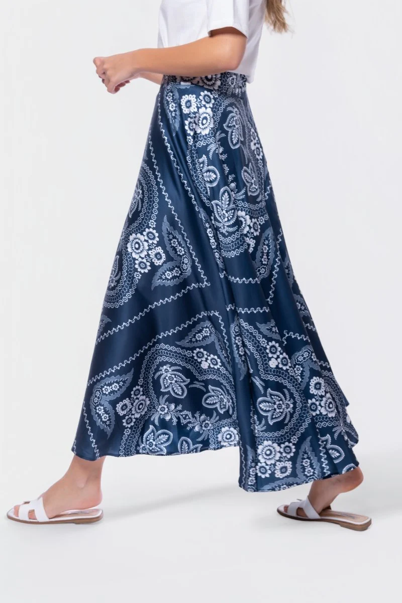 Ella Skirt 38" (Navy Ground) - Image 2