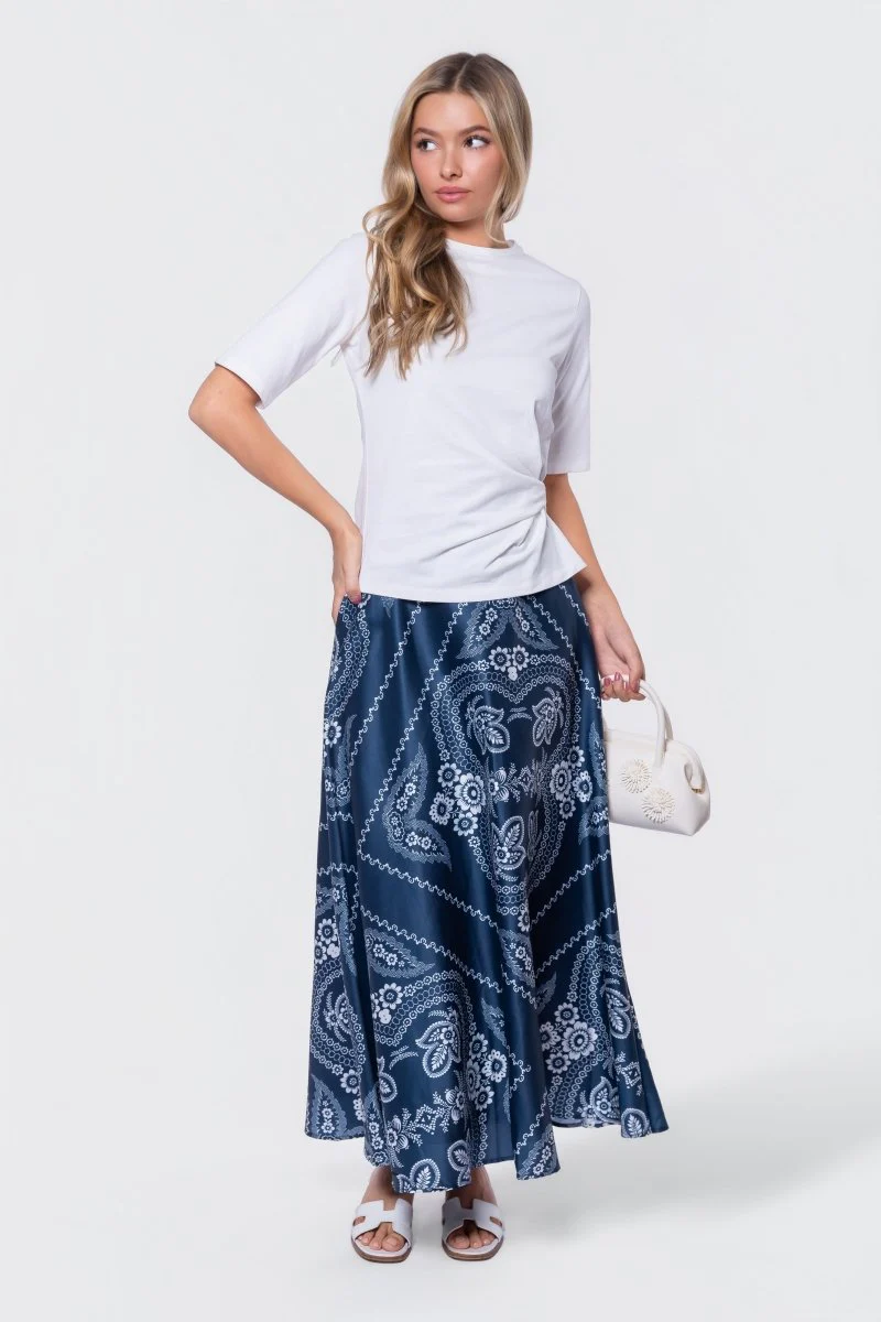 Ella Skirt 38" (Navy Ground) - Image 6