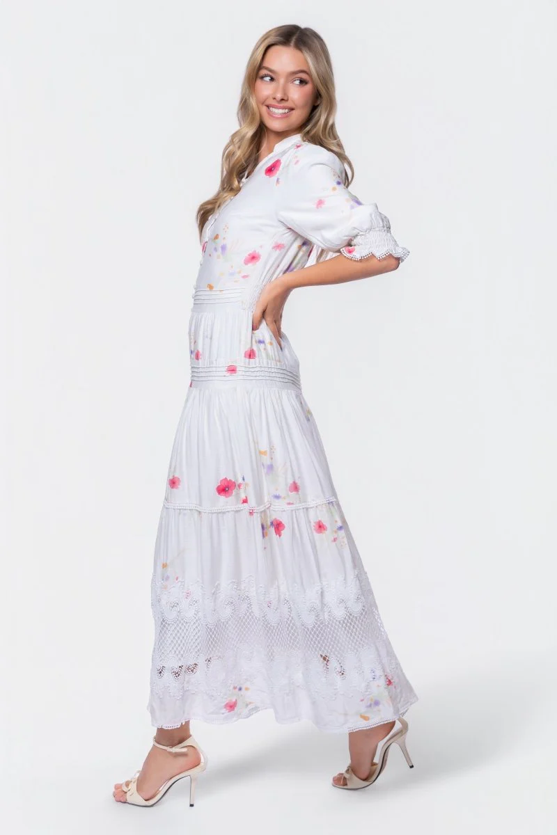 Hallie Dress (White Flower) - Image 3