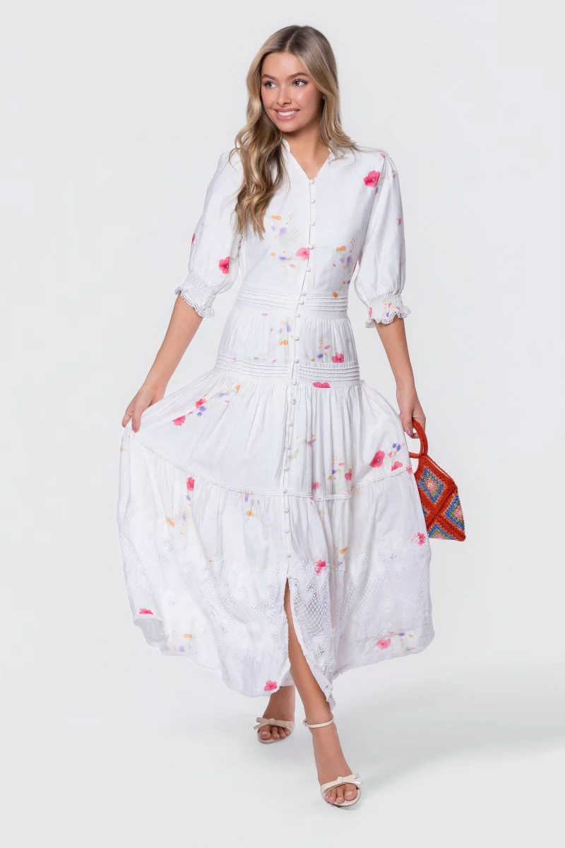 Hallie Dress (White Flower) - Image 7