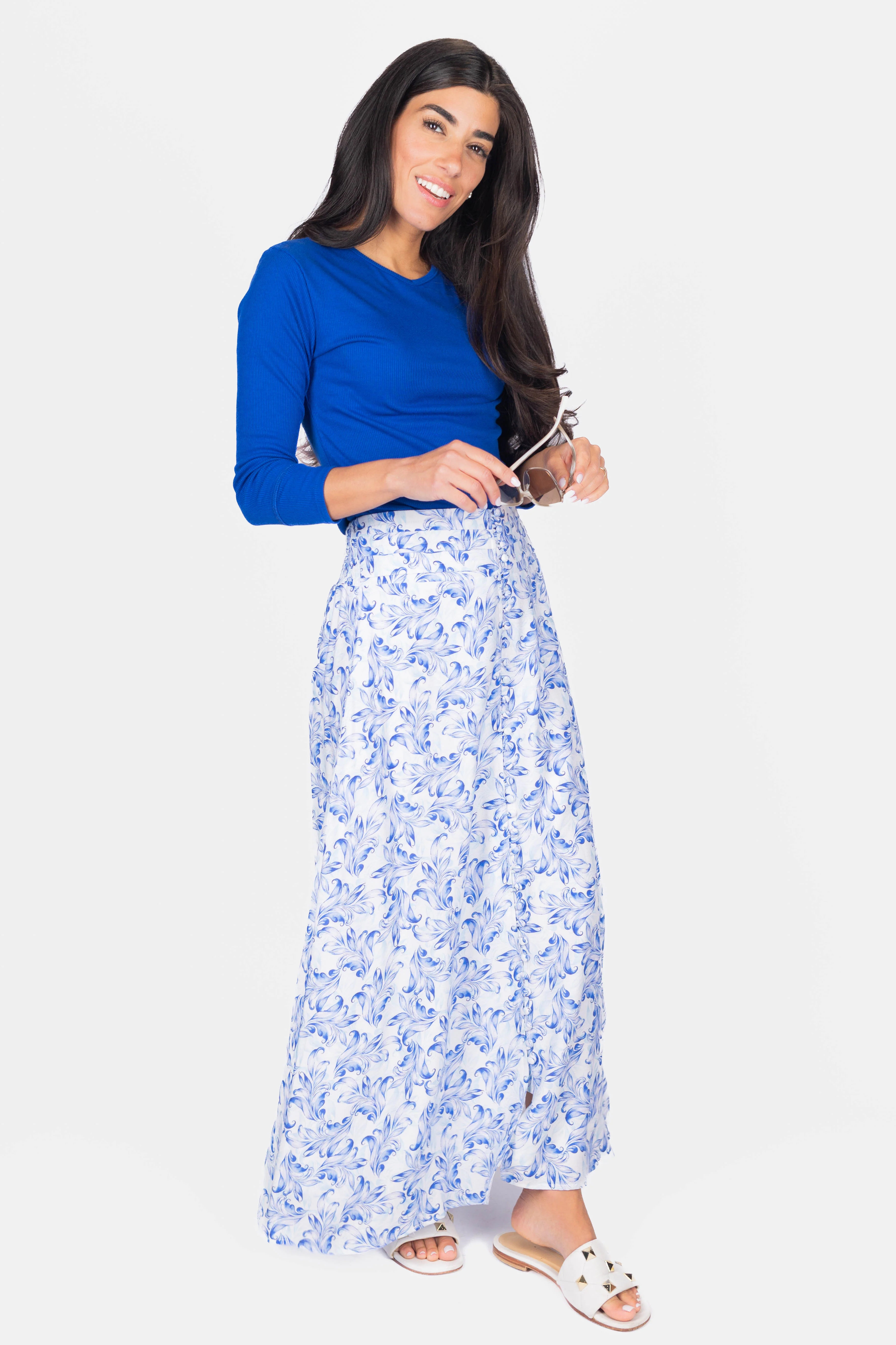 Josephine Skirt (Blue/White) - Image 6
