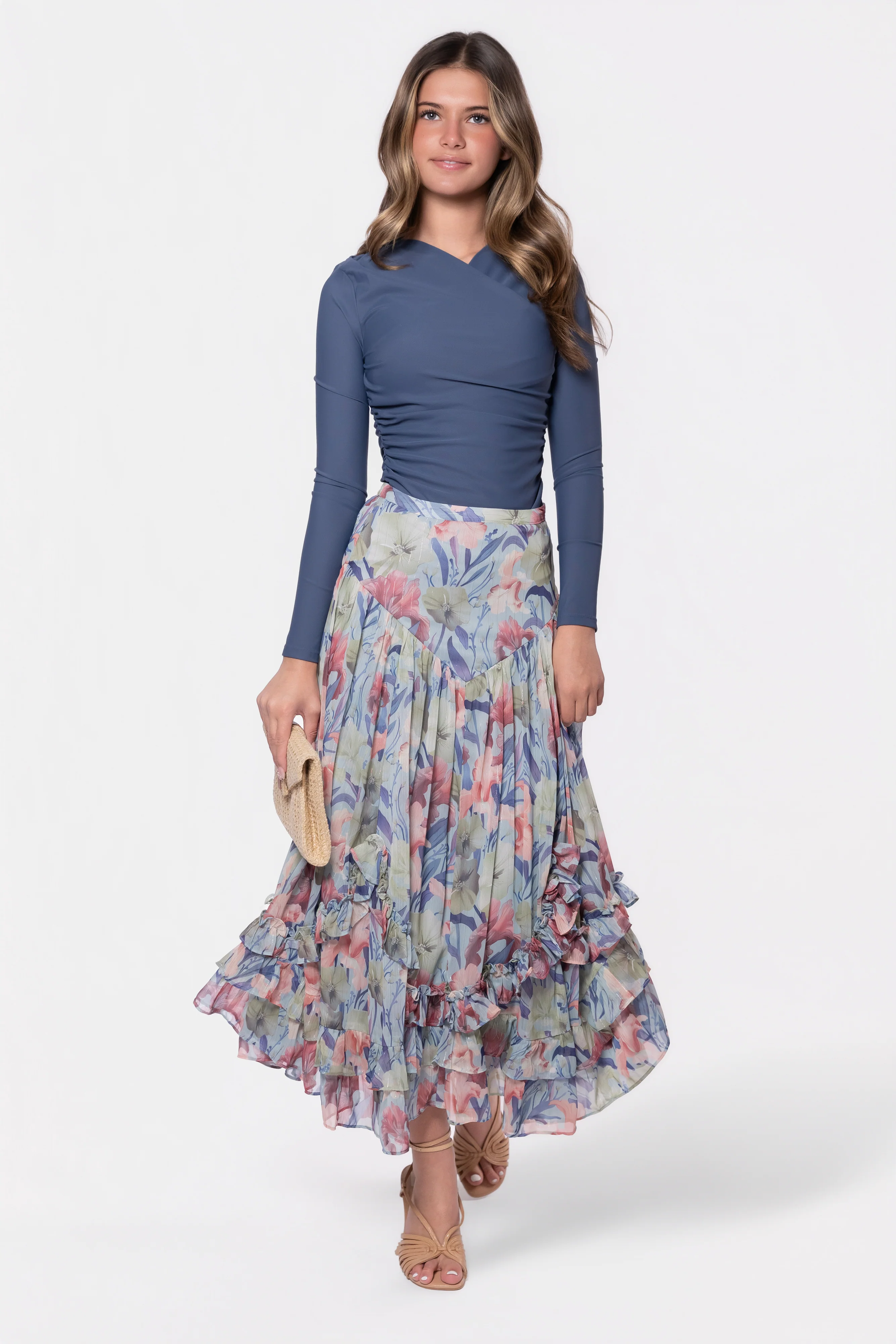 Kalina Skirt (Light Blue Pattern)