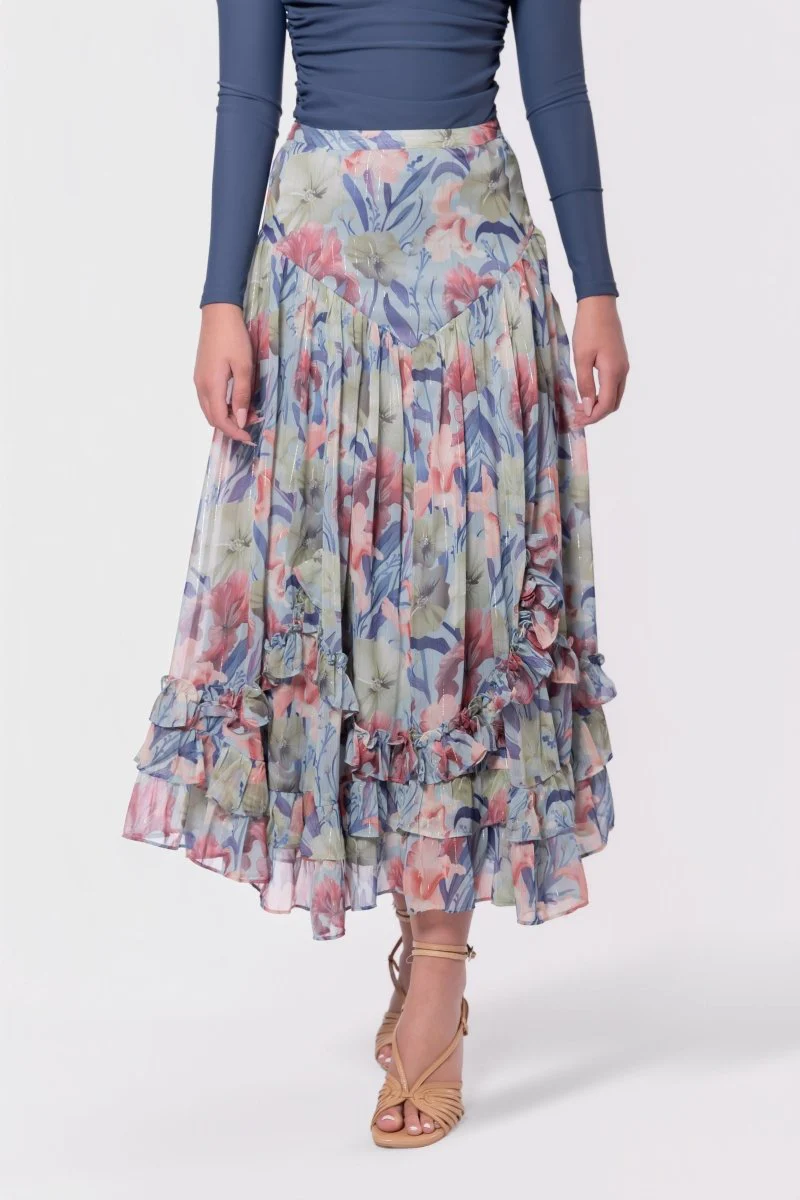 Kalina Skirt (Light Blue Pattern) - Image 3