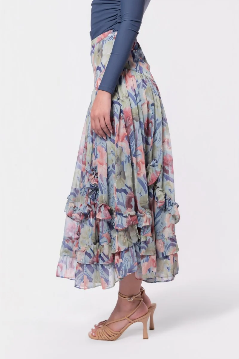 Kalina Skirt (Light Blue Pattern) - Image 4