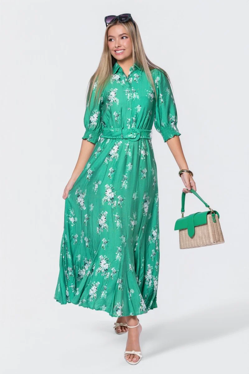Karen Dress (Green Pattern) - Image 2