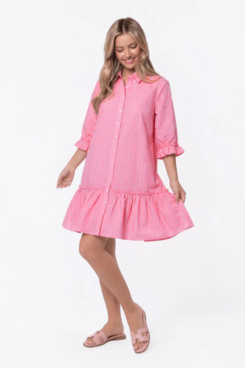 Kiana Dress (Light Pink Stripe) - Image 3