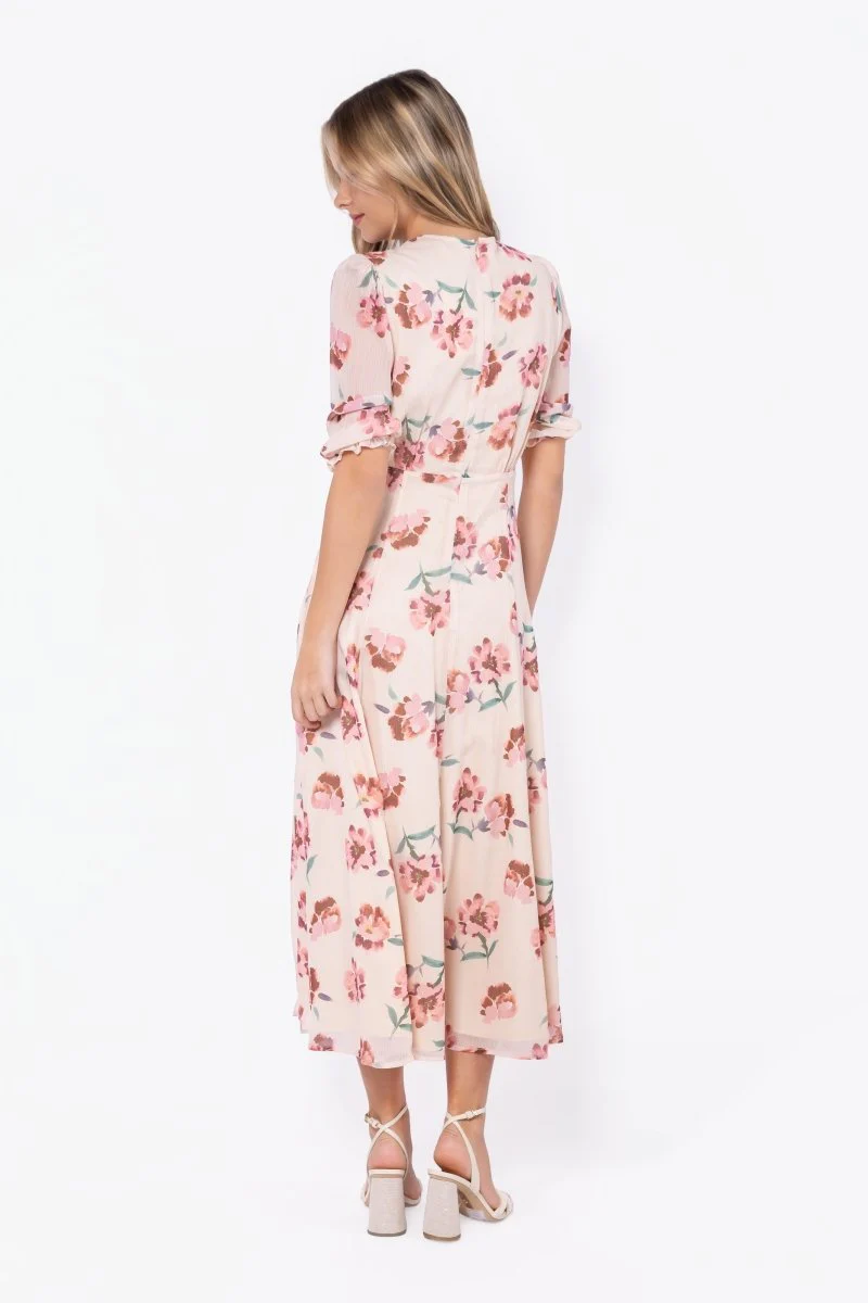 Lana Dress (Beige/Pink) - Image 4