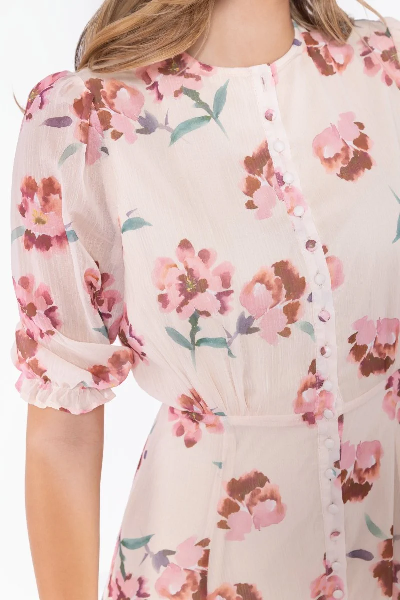 Lana Dress (Beige/Pink) - Image 5