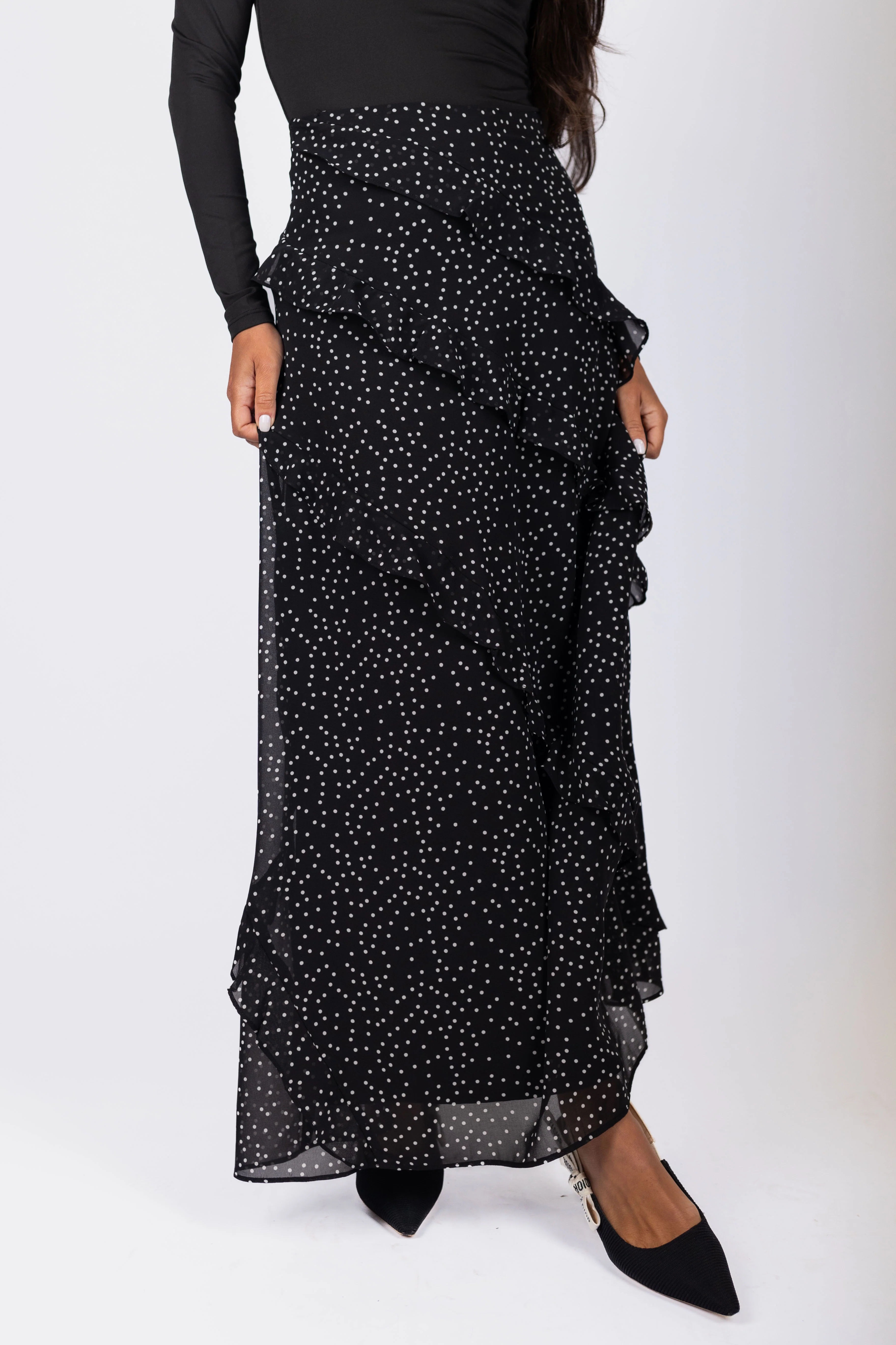 Laurel Skirt (Black Polka Dot)