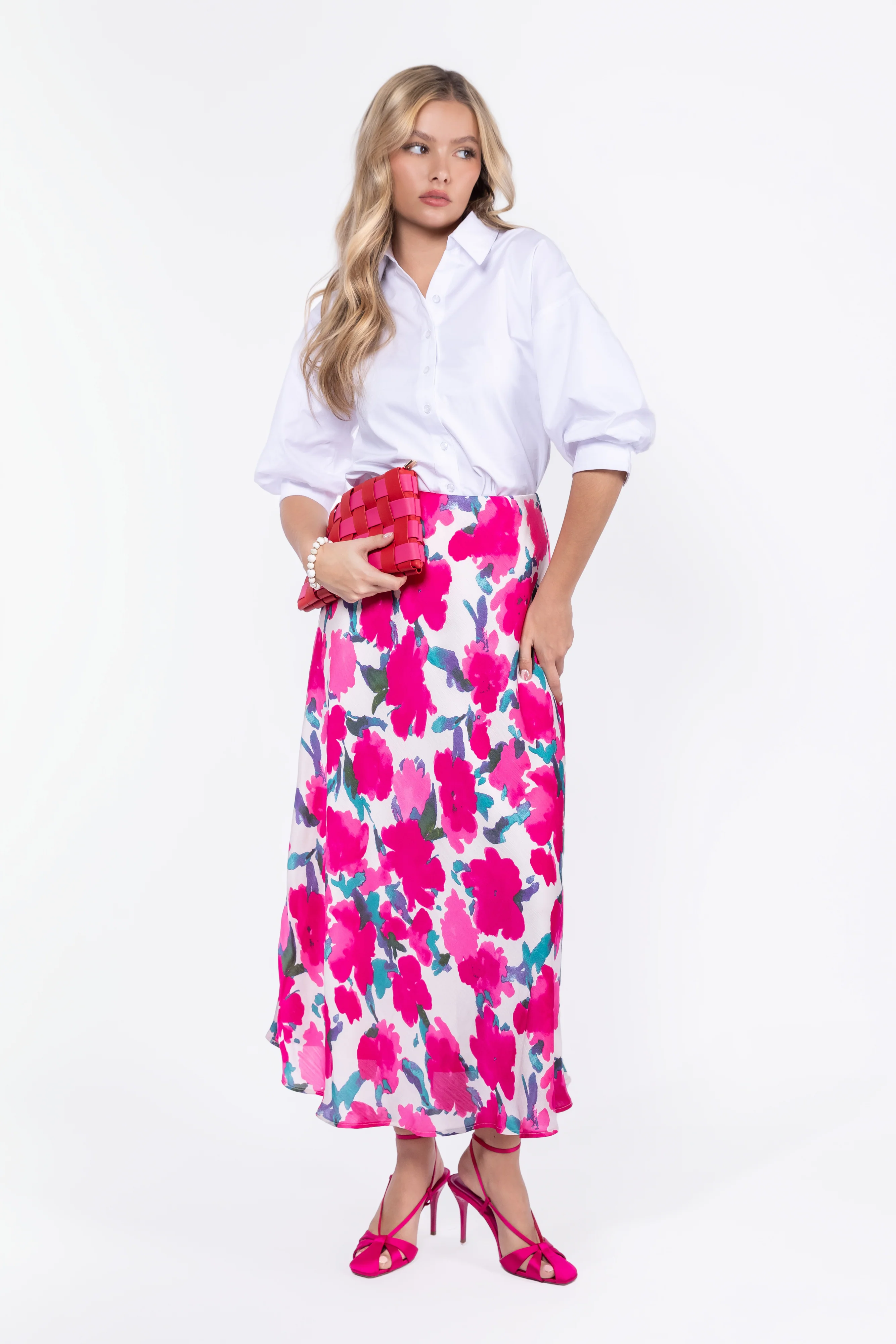 Lisa Skirt (Fuchsia/Green)
