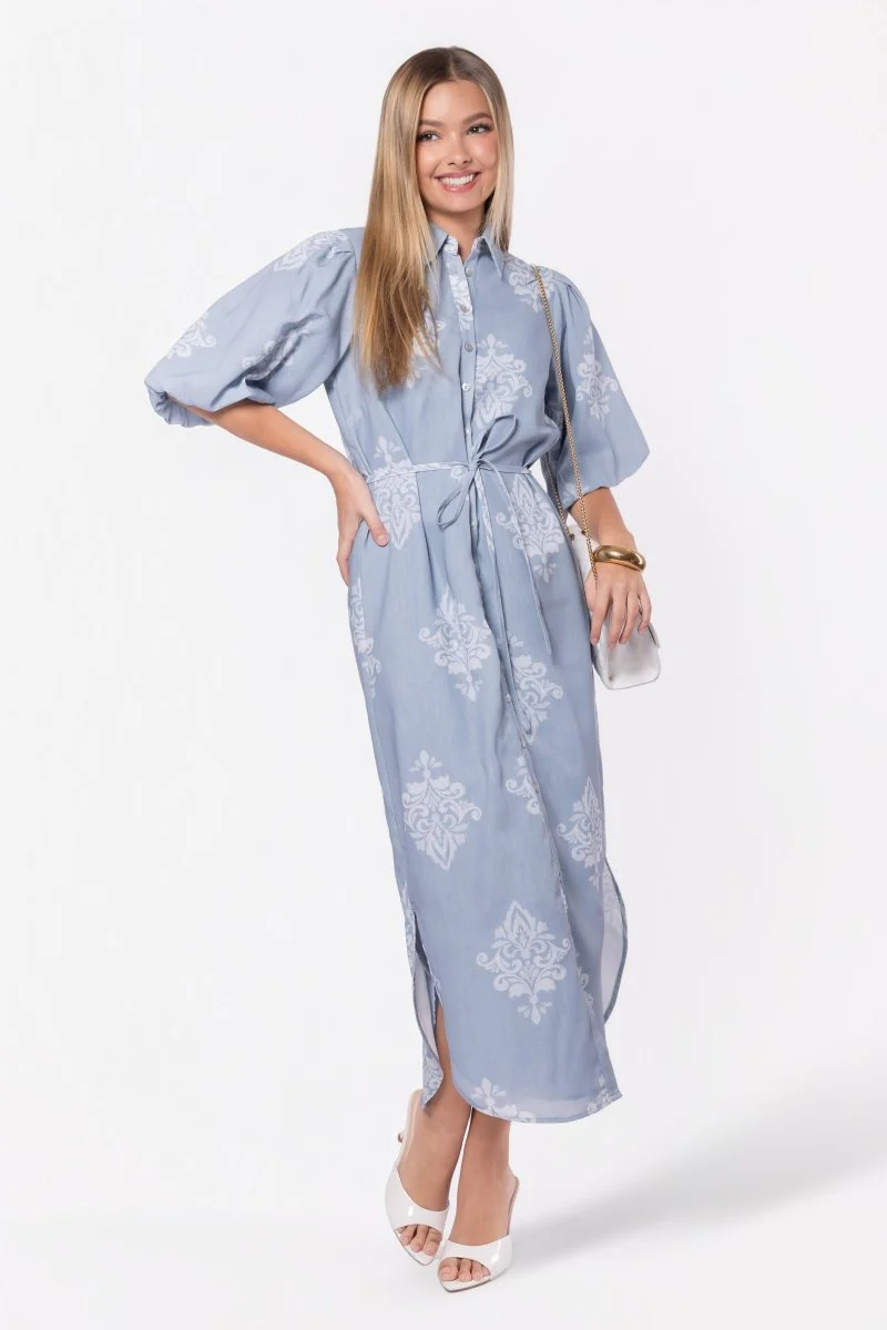 Lorelai Dress (Blue/White) - Image 7