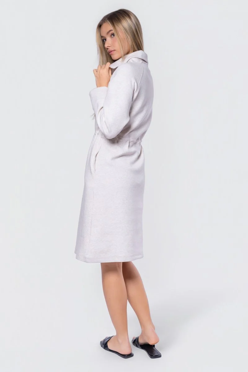 Mina Half Zip Dress 42" (Ivory Heather) - Image 4