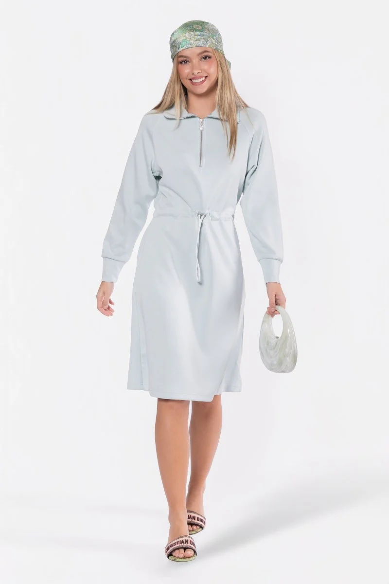 Mina Half Zip Dress 42" (Mint) - Image 2