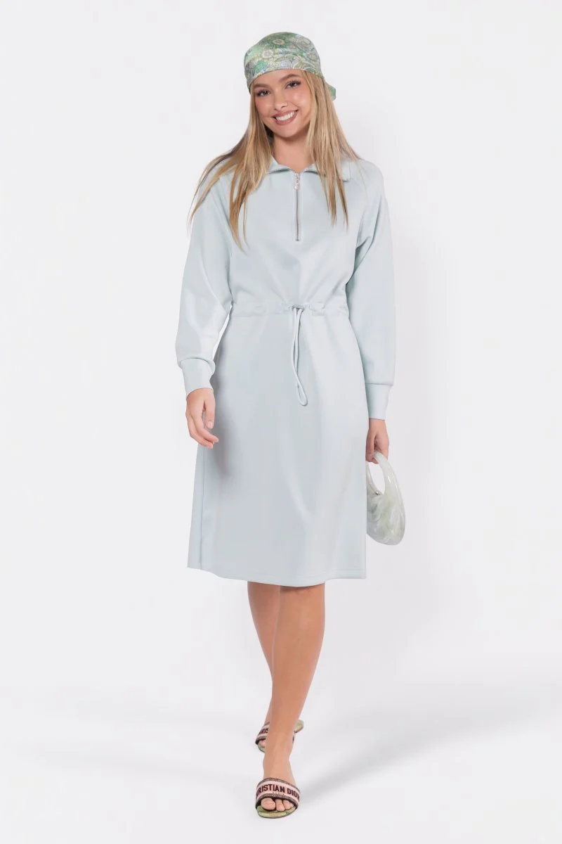Mina Half Zip Dress 42" (Mint) - Image 7