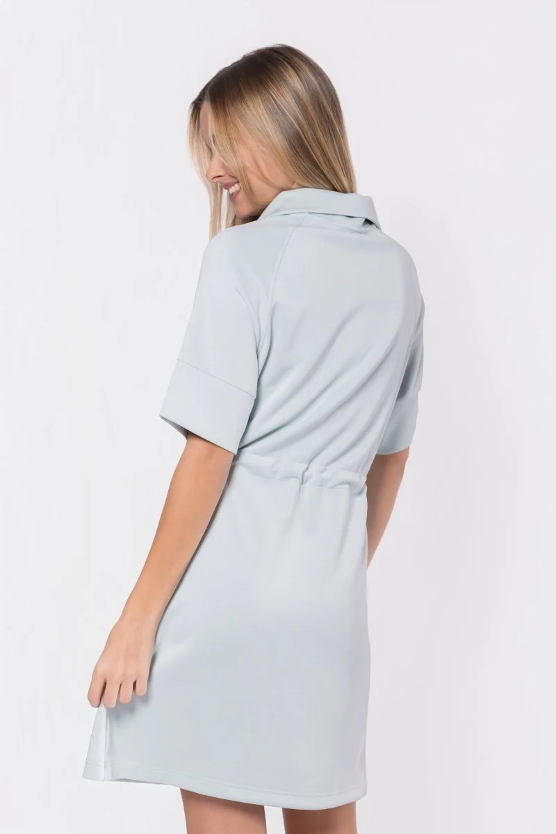 Mina Half Zip Dress Short Sleeve 37" (Mint) - Image 5