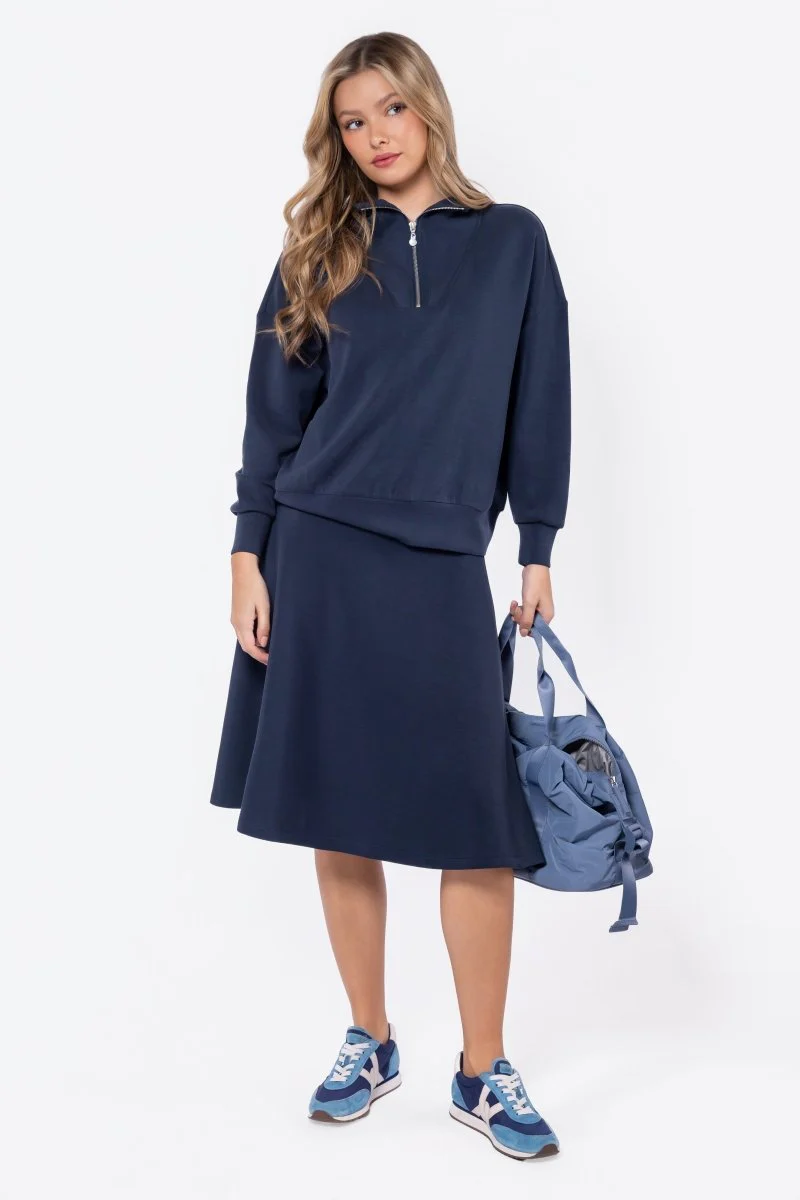Mina Half Zip Top (Navy) - Image 2