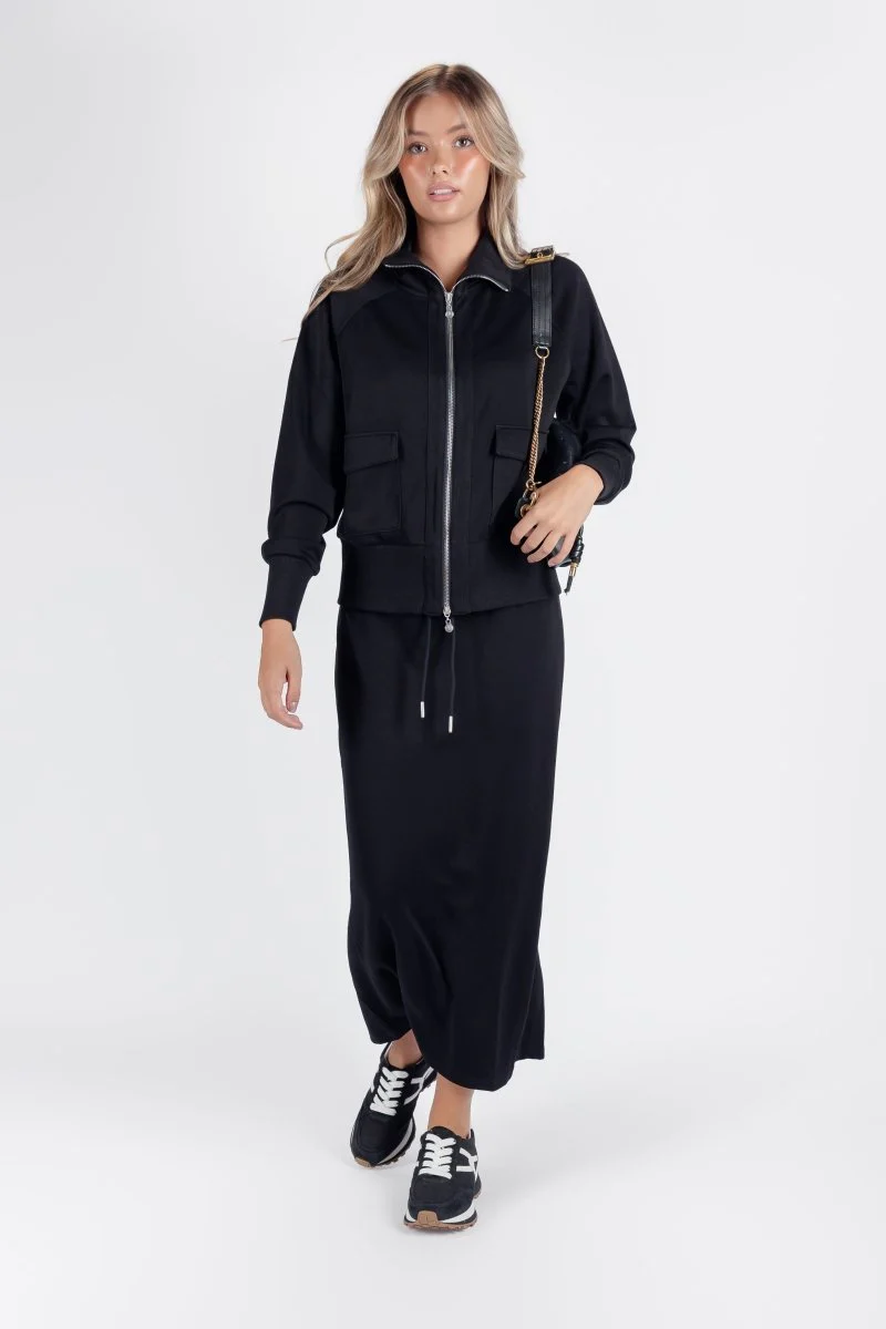Mina Zip Up Jacket (Black) - Image 5