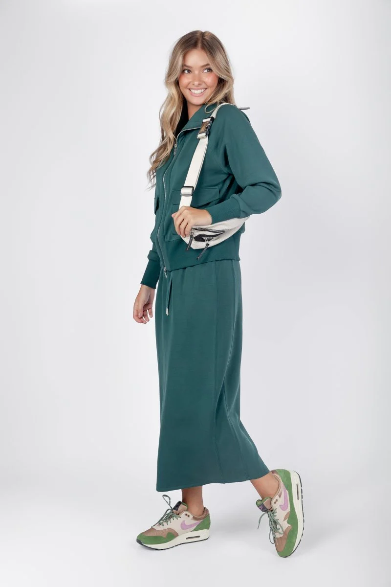 Mina Zip Up Jacket (Dark Green) - Image 6