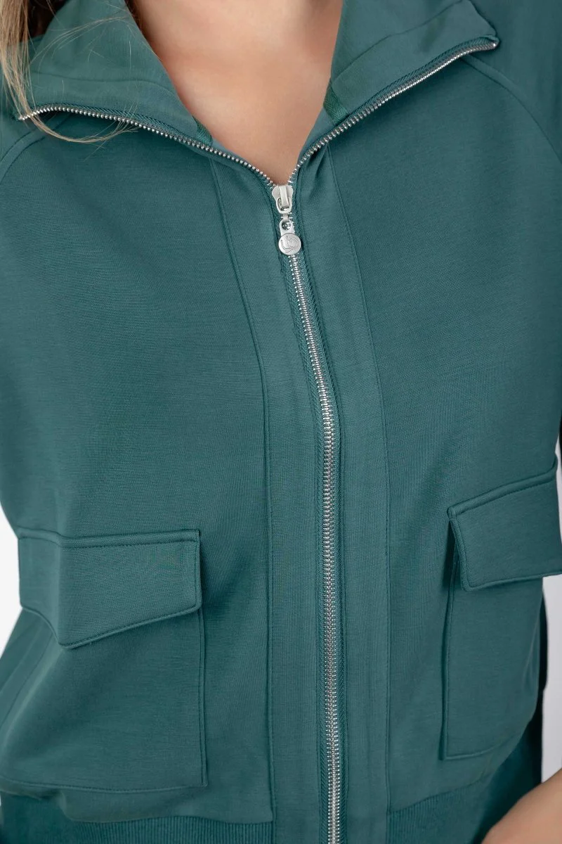Mina Zip Up Jacket (Dark Green) - Image 7