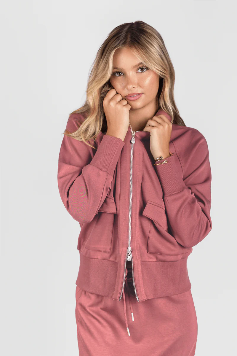 Mina Zip Up Jacket (Dusty Rose)