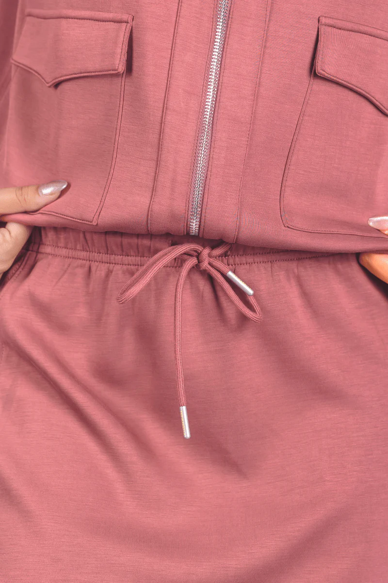 Mina Zip Up Jacket (Dusty Rose) - Image 4