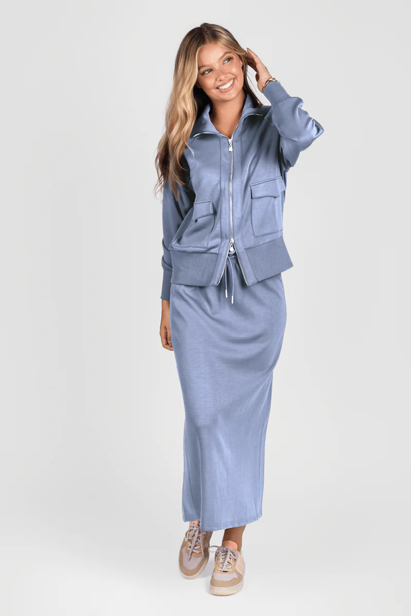 Mina Zip Up Jacket (Light Blue) - Image 2