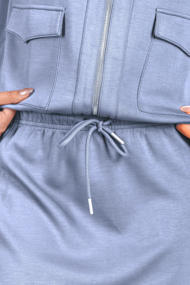 Mina Zip Up Jacket (Light Blue) - Image 4