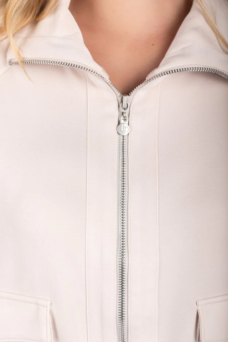 Mina Zip Up Jacket (Stone) - Image 2