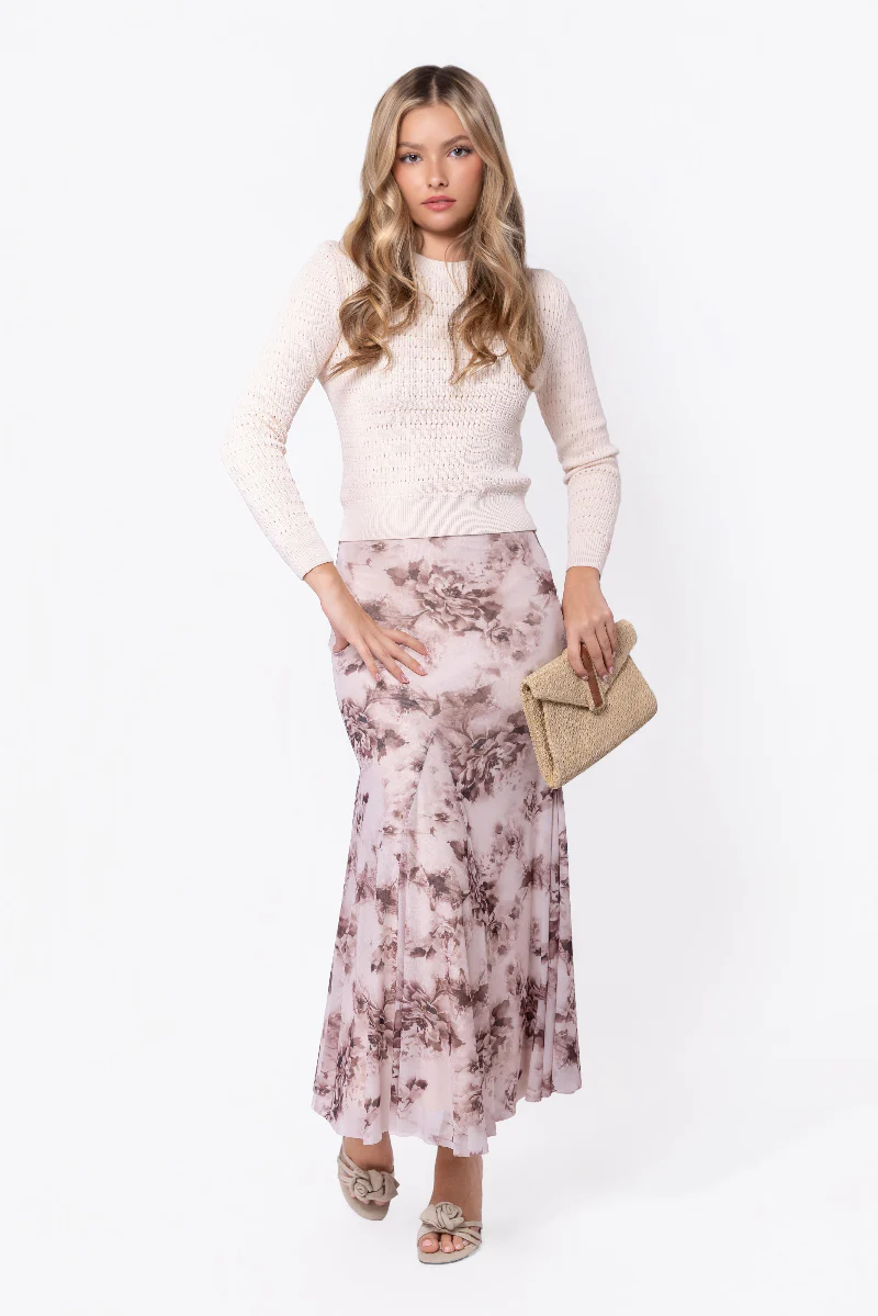 Natalia Skirt (Brown Flower)